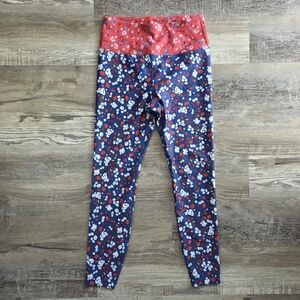 Anthropologie Kachel Floral Contrast Leggings Size Small